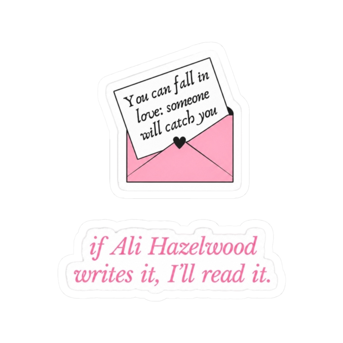 if ali hazelwood writes it and you can fall in love someone will catch you quote letter envelope pack - alternate angle 3, merchandise