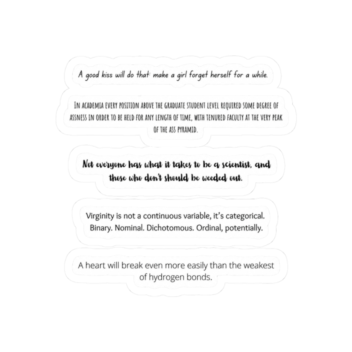The Love Hypothesis Ali Hazelwood Memorable Quotes/Moments & Aesthetic Sticker/Magnet Value Pack - alternate angle 3, merchandise