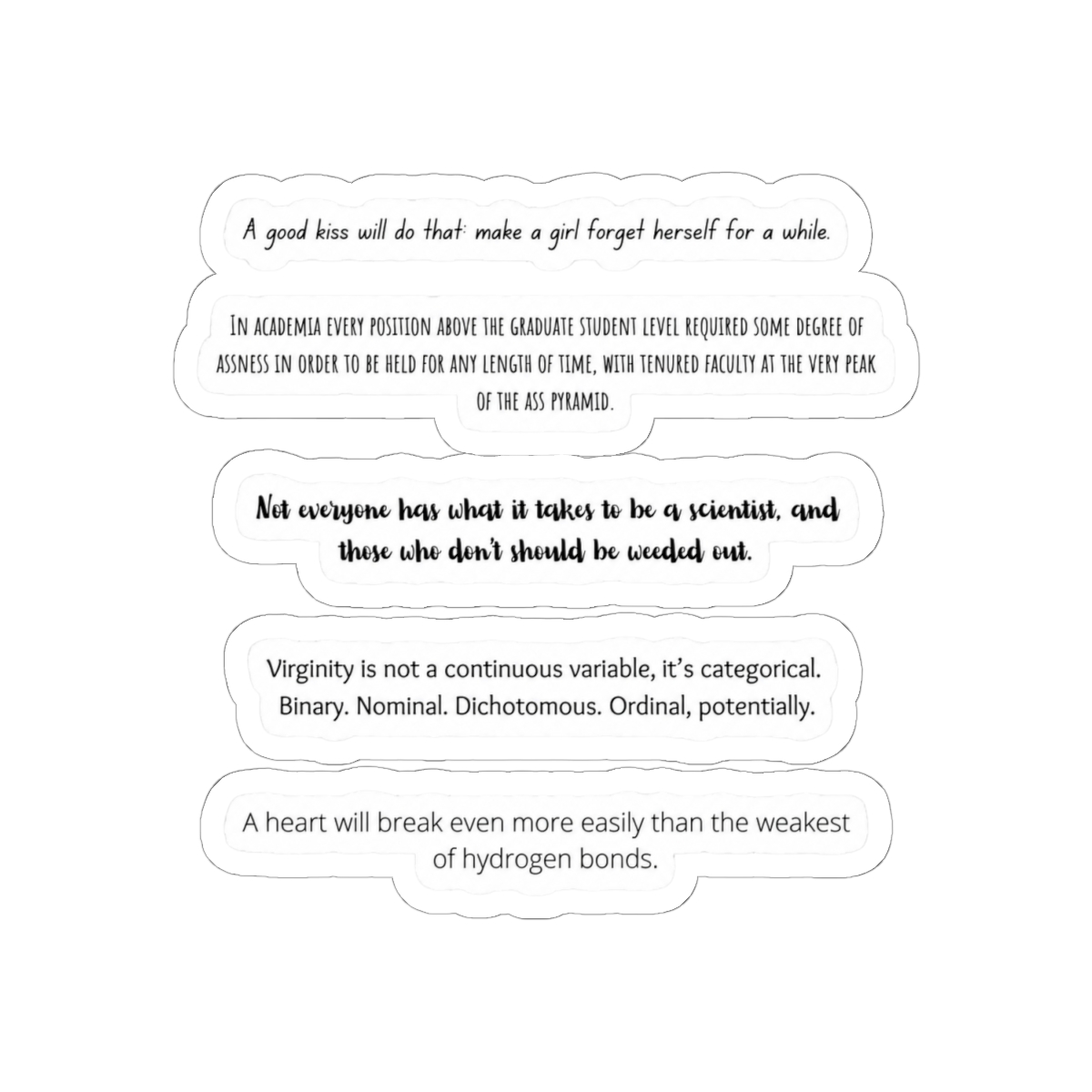 The Love Hypothesis Ali Hazelwood Memorable Quotes/Moments & Aesthetic Sticker/Magnet Value Pack - alternate angle 1, merchandise