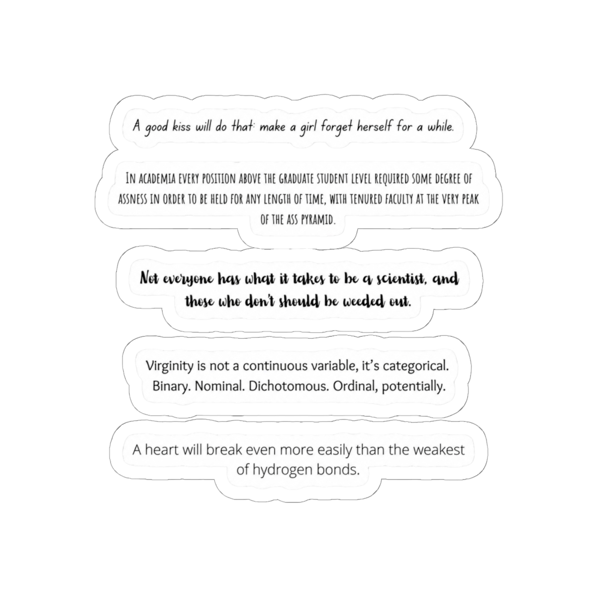 The Love Hypothesis Ali Hazelwood Memorable Quotes/Moments & Aesthetic Sticker/Magnet Value Pack - alternate angle 2, merchandise