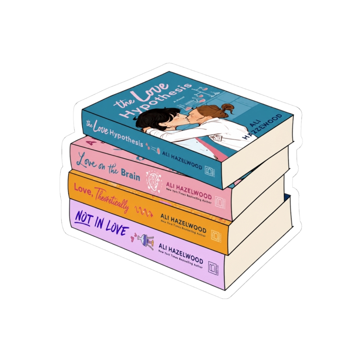 Ali Hazelwood Book Stack Sticker